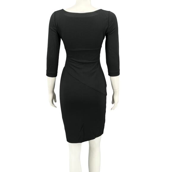 🗽Diane von Furstenberg Dress Womens 2 Black Bevin 3/4 Sleeve Sheath LBD Office - Picture 5 of 10